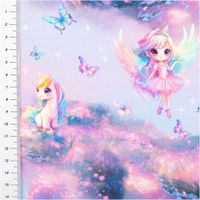 92892-French-Terry-Sommersweat-Fairies-Digitaldruck-rosa-blau-1-45m-Breite-IMG-0821.jpg French Terry Sommersweat mit Digitaldruck von Feen, Einhörnern, Drachen und Schmetterlingen in Rosa, Blau und Lila auf pastellfarbenem Hintergrund, weich und elastisch, 145 cm Breite - mit Massband