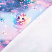 92892-French-Terry-Sommersweat-Fairies-Digitaldruck-rosa-blau-1-45m-Breite-IMG-0823.jpg French Terry Sommersweat mit Digitaldruck von Feen, Einhörnern, Drachen und Schmetterlingen in Rosa, Blau und Lila auf pastellfarbenem Hintergrund, weich und elastisch, 145 cm Breite - mit Rueckseite