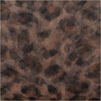 Tüllstoff mit Leopardenmuster in Braun und Grau, transparenter Netzstoff mit feiner Struktur, 150 cm Breite - Rueckseite