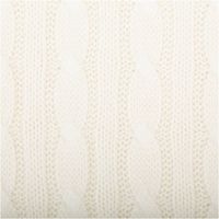 Strickstoff mit klassischem Zopfmuster aus Viskose in Wollweiß, weiche und schwere Qualität, 140 cm Breite - Nahaufnahme
