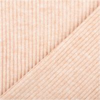 Strickstoff Rib Jersey mit feinen Glitzereffekten in Rosa, gerippte Struktur, weich und elastisch, 150 cm Breite - mit Rueckseite