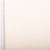 92911-Spitze-mit-Chenille-Meterware-wollweiss-150cm-breit-IMG-0782.jpg Spitzenstoff mit floraler Chenille-Struktur in Wollweiß, transparent und weich fallend, 150 cm Breite - mit Massband