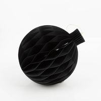 Weihnachtshänger Honeycomb Kugel schwarz 25 x 22 cm (H x D) recyceltes Papier von Boltze Home - Vollansicht