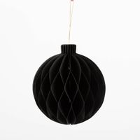 92963-Weihnachtshaenger-Honeycomb-Kugel-schwarz-13-5x15-cm--H-x-D--recyceltes-Papier-von-Boltze-Home-IMG-0434.jpg Weihnachtshänger Honeycomb Kugel von Boltze Home aus recyceltem Papier, schwarz, mit Wabenstruktur, zum Aufhängen, Maße 13,5 × 15 cm - Vollansicht