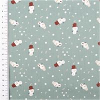 93000-Baumwollstoff-Popeline-Schneemann-mint-----weich-und-pflegeleicht--1-40-m-Breite-IMG-0983.jpg Baumwollstoff Popeline in Mint mit Schneemann-Motiven und Schneeflocken, weich, pflegeleicht und ideal für winterliche Nähideen - mit Massband