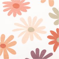 93012-French-Terry-Blumen-wollweiss-Sommersweat-mit-Schlingenstruktur-150cm-IMG-0904.jpg Wollweißer French Terry Sommersweat mit großen bunten Blumen in Orange, Rosa und Lila, weiche Schlingenstruktur, ideal für Kleidung - Nahaufnahme