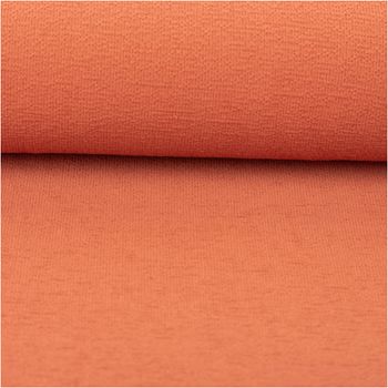 Krepp Jersey Stoff aus Baumwolle in Terracotta, elastisch, hautfreundlich und weich mit feiner Struktur, ideal für Bekleidung - ausgerollt und glatt liegend