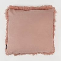 Kuschelkissen Frieda in Flokati-Schaffell-Optik, Farbe Altrosa, 45x45 cm, quadratisches Dekokissen mit langem, dichtem Flor, besonders weich, voluminös und dekorativ - Rueckseite