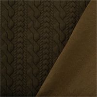 Elastischer Strickstoff mit Zopfmuster in Khaki-Grün – weicher, wärmender Winterstrick, ideal für Pullover, Cardigans, Kleider oder Accessoires mit gemütlicher Struktur - mit Rueckseite