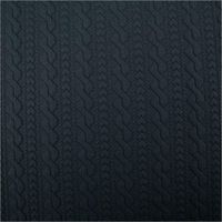 Elastischer Strickstoff mit Zopfmuster in Stahlblau – weicher, dichter Winterstrick mit plastischer Struktur, ideal für modische Pullover, Cardigans oder wärmende Accessoires - Vollansicht