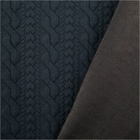 Elastischer Strickstoff mit Zopfmuster in Stahlblau – weicher, dichter Winterstrick mit plastischer Struktur, ideal für modische Pullover, Cardigans oder wärmende Accessoires - mit Rueckseite