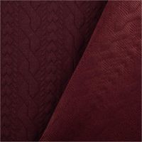 Elastischer Strickstoff mit Zopfmuster in Aubergine – wärmender, weicher Winterstrick mit plastischer Struktur, ideal für elegante Pullover, Strickjacken oder gemütliche Accessoires - mit Rueckseite