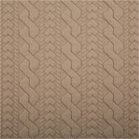 Elastischer Strickstoff mit Zopfmuster in Beige – weicher, wärmender Winterstrick mit plastischer Struktur, perfekt für stilvolle Pullover, Strickkleider oder gemütliche Heimtextilien - Nahaufnahme