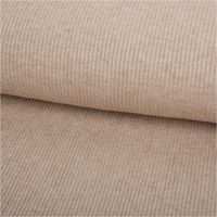 Strickstoff Rib Jersey aus Viskose in Beige mit feinem Glitzereffekt, 150 cm breit – angenehm elastisch, weich im Griff und ideal für elegante Shirts, Kleider oder Pullover - ausgerollt und glatt liegend