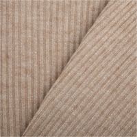Strickstoff Rib Jersey aus Viskose in Beige mit feinem Glitzereffekt, 150 cm breit – angenehm elastisch, weich im Griff und ideal für elegante Shirts, Kleider oder Pullover - mit Rueckseite