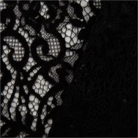 Edle Spitze mit Chenille in floralem Dessin, Schwarz – transparent und strukturiert, in Szene gesetzt mit weichem Flor für elegante Kleider, Blusen oder festliche Accessoires - mit Rueckseite