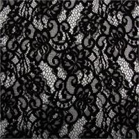 93065-Spitze-mit-Chenille-Meterware-floral-schwarz-150cm-breit-IMG-1675.jpg Edle Spitze mit Chenille in floralem Dessin, Schwarz – transparent und strukturiert, in Szene gesetzt mit weichem Flor für elegante Kleider, Blusen oder festliche Accessoires - Vollansicht