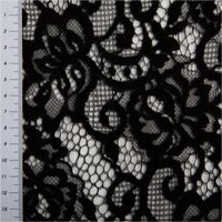93065-Spitze-mit-Chenille-Meterware-floral-schwarz-150cm-breit-IMG-1678.jpg Edle Spitze mit Chenille in floralem Dessin, Schwarz – transparent und strukturiert, in Szene gesetzt mit weichem Flor für elegante Kleider, Blusen oder festliche Accessoires - mit Massband