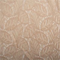 Feine Spitze mit Chenille-Blätterdessin in zartem Beige – edel strukturiert und halbtransparent, perfekt für festliche Mode, Brautaccessoires oder elegante Dekorationen - Vollansicht