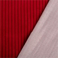 93069-Cord-Polsterstoff--mit-Fleckschutz-Capri-uni-rot-1-45m-Breite-IMG-2208.jpg Roter Cord-Polsterstoff Capri, präsentiert mit breiter Rippenstruktur und Fleckschutz als robuster Möbelstoff, 1,45 m breit - mit Rueckseite