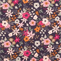 93080-Baumwollstoff-Olga-Blumen-dunkelblau-rosa-1-47m-Breite-IMG-6926.jpg Der hochwertige Baumwollstoff Olga Blumen dunkelblau rosa 1,47m Breite besticht durch sein charmantes Muster aus pinken und hellen Blüten auf dunkelblauem Grund. Ein vielseitiges Material für Ihre Nähprojekte - Vollansicht