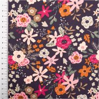 93080-Baumwollstoff-Olga-Blumen-dunkelblau-rosa-1-47m-Breite-IMG-6928.jpg Der hochwertige Baumwollstoff Olga Blumen dunkelblau rosa 1,47m Breite besticht durch sein charmantes Muster aus pinken und hellen Blüten auf dunkelblauem Grund. Ein vielseitiges Material für Ihre Nähprojekte - mit Massband