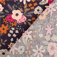 93080-Baumwollstoff-Olga-Blumen-dunkelblau-rosa-1-47m-Breite-IMG-6931.jpg Der hochwertige Baumwollstoff Olga Blumen dunkelblau rosa 1,47m Breite besticht durch sein charmantes Muster aus pinken und hellen Blüten auf dunkelblauem Grund. Ein vielseitiges Material für Ihre Nähprojekte - mit Rueckseite