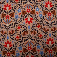 93082-Baumwollstoff-Lafleur-Scandi-Blumen-beige-1-47m-Breite-IMG-1561.jpg Baumwollstoff Lafleur Scandi mit grafischem Blumenmuster in Beige, Rot, Blau und Braun – inspiriert vom skandinavischen Stil, ideal für Kleider, Kissen oder Heimtextilien - Vollansicht