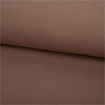 Strickstoff aus 100 % Baumwolle in modernem Taupe, 135 cm breit – hautfreundlich, weich und ideal für Mode, Deko oder Strickprojekte - ausgerollt und glatt liegend
