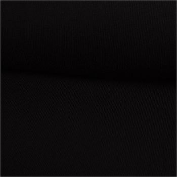 Strickstoff aus 100 % Baumwolle in klassischem Schwarz, 135 cm breit – weich, strapazierfähig und perfekt für elegante oder schlichte Strickprojekte - ausgerollt und glatt liegend