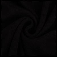 Strickstoff aus 100 % Baumwolle in klassischem Schwarz, 135 cm breit – weich, strapazierfähig und perfekt für elegante oder schlichte Strickprojekte - kunstvoll eingedreht in Falten