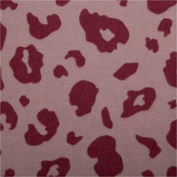 Baumwollflanell Stoff in Rosa mit pinkem Leo-Muster – kuschelig weich, wärmend und ideal für modische Pyjamas, Bettwäsche oder kreative Nähideen - Nahaufnahme
