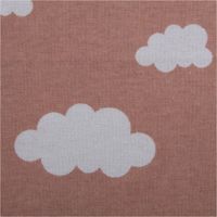 93116-Flanell-Stoff-Baumwollflanell-Wolken-rosa-1-47m-Breite-IMG-1496.jpg Baumwollflanell Stoff in Rosa mit weißen Wolkenmotiven – weich, warm und perfekt für Baby- und Kindertextilien oder kuschelige Bettwäsche - Nahaufnahme
