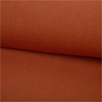 Strickstoff aus 100 % Baumwolle in warmem Rostton, 135 cm breit – weich, atmungsaktiv und ideal für herbstliche Strickmode und Accessoires - ausgerollt und glatt liegend