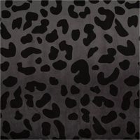 Weicher Nickistoff aus Baumwoll-Velours in Grau mit schwarzem Panther-Print, 1,50 m breit – samtig, elastisch und ideal für gemütliche Kleidung - Vollansicht
