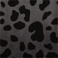 Weicher Nickistoff aus Baumwoll-Velours in Grau mit schwarzem Panther-Print, 1,50 m breit – samtig, elastisch und ideal für gemütliche Kleidung - Nahaufnahme
