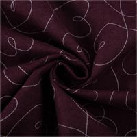 Baumwollflanell Stoff in Aubergine mit weißen Herzlinien – weich, wärmend und ideal für gemütliche Kleidung oder Heimtextilien - kunstvoll eingedreht in Falten