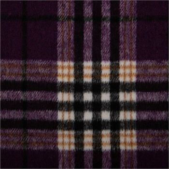 Mantelstoff Jacquard mit gebürsteter Oberfläche und klassischem Karomuster in Lila, Weiß und Schwarz – weicher, wärmender Stoff mit elegantem Look, ideal für Mäntel, Jacken oder Capes - Nahaufnahme