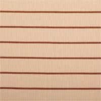 Jersey Rippjersey aus Baumwolle mit feiner Rippstruktur. Das Streifenmuster in Hellbeige und Braun hat eine Breite von 1,20m - Nahaufnahme