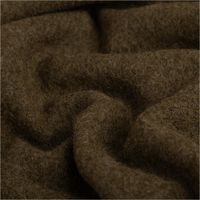Wollstoff Walkloden aus reiner Schurwolle, uni dunkel olivgrün, 410g/qm. Detailansicht der dichten, gewalkten Oberfläche. Breite 140cm - stilvoll drapiert