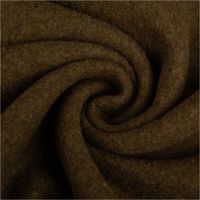 Wollstoff Walkloden aus reiner Schurwolle, uni dunkel olivgrün, 410g/qm. Detailansicht der dichten, gewalkten Oberfläche. Breite 140cm - kunstvoll eingedreht in Falten