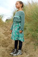 Mädchen mit Pullover aus Strickstoff Grobstrick mit Baumwolle 480g/qm heavy knit einfarbig grün 150 cm Breite