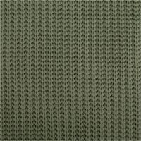 Grobstrick Strickstoff mit Baumwolle, 480g/qm. Detailansicht der schweren, einfarbigen Strickstruktur in Olivgrün, 150 cm breit - Nahaufnahme