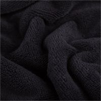 Bambus Fleece Stoff mit Baumwolle in uni Dunkelblau. Detailansicht der weichen, saugfähigen und flauschigen Oberfläche, 1,45m breit - stilvoll drapiert