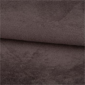 Bambus Fleece Stoff mit Baumwolle in uni Grau. Detailansicht der weichen, saugfähigen und flauschigen Oberfläche, 1,45m breit - ausgerollt und glatt liegend