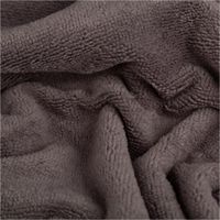 Bambus Fleece Stoff mit Baumwolle in uni Grau. Detailansicht der weichen, saugfähigen und flauschigen Oberfläche, 1,45m breit - stilvoll drapiert