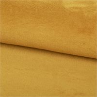 93249-Bambus-Fleece-Stoff-mit-Baumwolle-uni-Ockergelb-1-45m-Breite-IMG-2717.jpg Bambus Fleece Stoff mit Baumwolle in uni Ockergelb. Detailansicht der weichen, saugfähigen und flauschigen Oberfläche, 1,45m breit - ausgerollt und glatt liegend