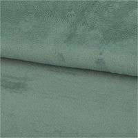 Bambus Fleece Stoff mit Baumwolle in uni Mintgrün. Detailansicht der weichen, saugfähigen und flauschigen Oberfläche, 1,45m breit - ausgerollt und glatt liegend