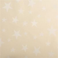 Edler Jacquard Weihnachtsstoff mit elegantem Metallic-Effekt. Große, glitzernde Sterne in Gold zieren den beigefarbenen Grund. Das Deko-Gewebe hat eine Breite von 2,80 Metern - Vollansicht der Rueckseite