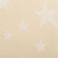 Edler Jacquard Weihnachtsstoff mit elegantem Metallic-Effekt. Große, glitzernde Sterne in Gold zieren den beigefarbenen Grund. Das Deko-Gewebe hat eine Breite von 2,80 Metern - Nahaufnahme der Rueckseite